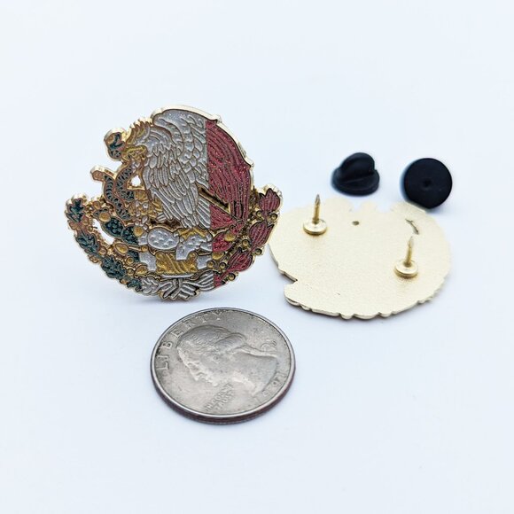 Pin Mexico Pin for Caps Clothing Enamel Badge Mexican Flag Pin Aguila Mex Flag - Picture 2 of 5